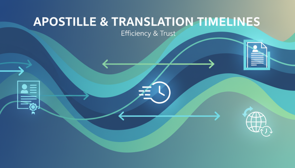 Abstract representation of apostille timelines.