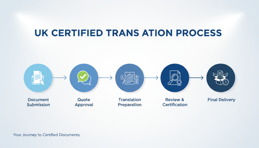 Timeline of certified translation process stages